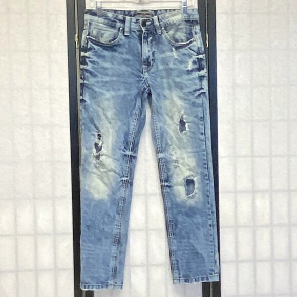 CJ Black Denim - CJ Black Distressed Slim Denim Jeans Faded Medium Wash 28 Embroidered Pocket